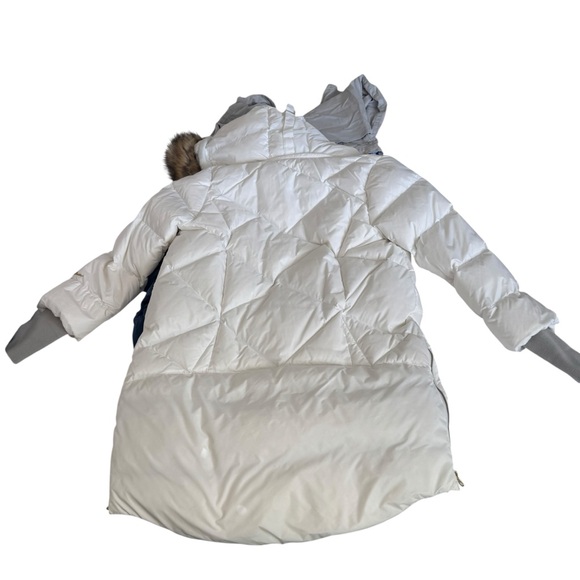 Eddie Bauer White Puffer Coat with Faux Fur Hood - Picture 7 of 12